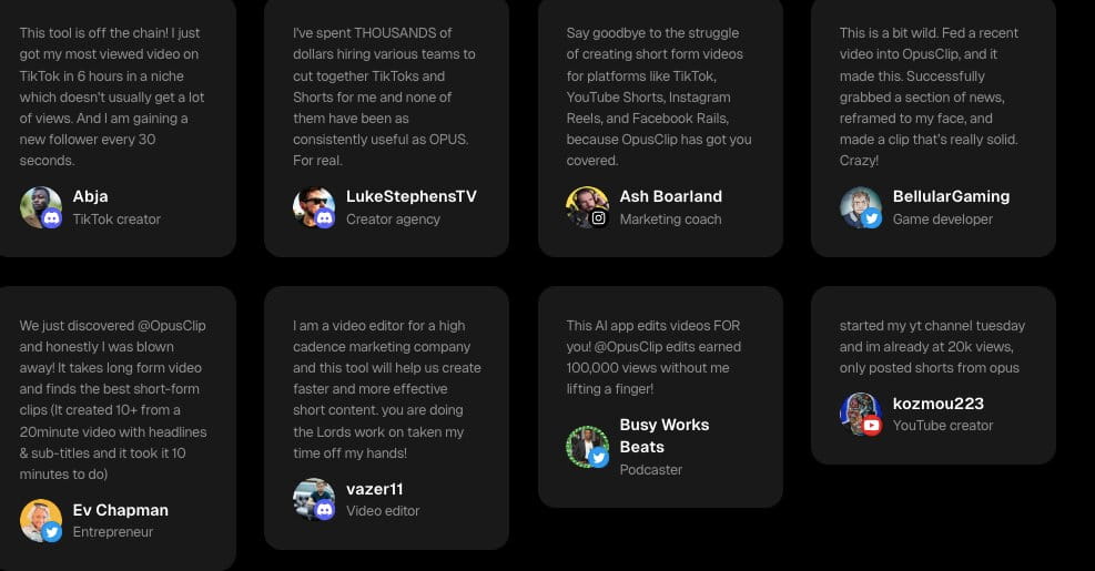 Creators Views about Opusclip Pro
